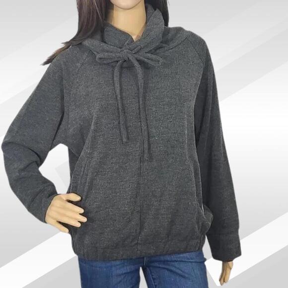 2/$30 Lumiere Gray Cowl Neck Sweatshirt with Pockets Size M | Casual Pullover - Picture 1 of 6